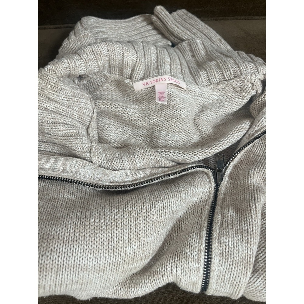 Victoria's Secret Y2K Zip Knit Sweater ecru | Size S - Picture 5 of 7